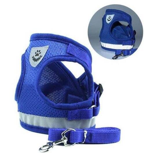 Reflective Mesh Dog Harness and Leash Set