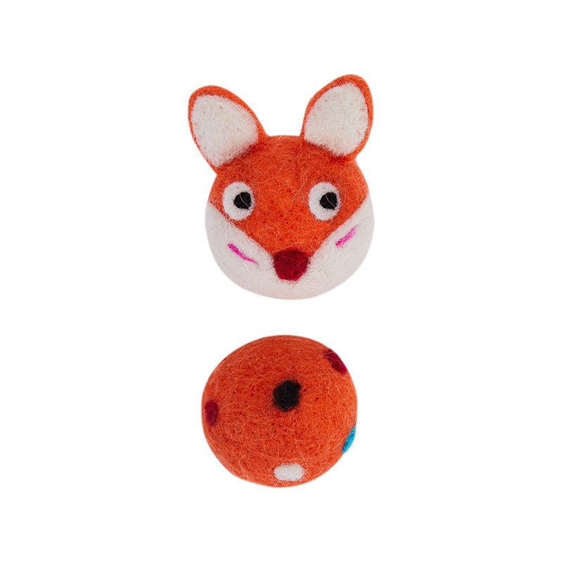 Colorful Felt Cat Toy Ball with Bell