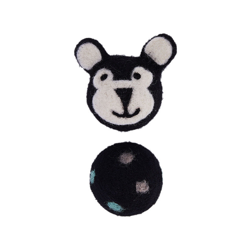 Colorful Felt Cat Toy Ball with Bell