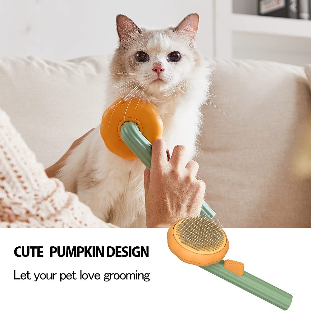 Self-Cleaning Pumpkin Pet Slicker Brush