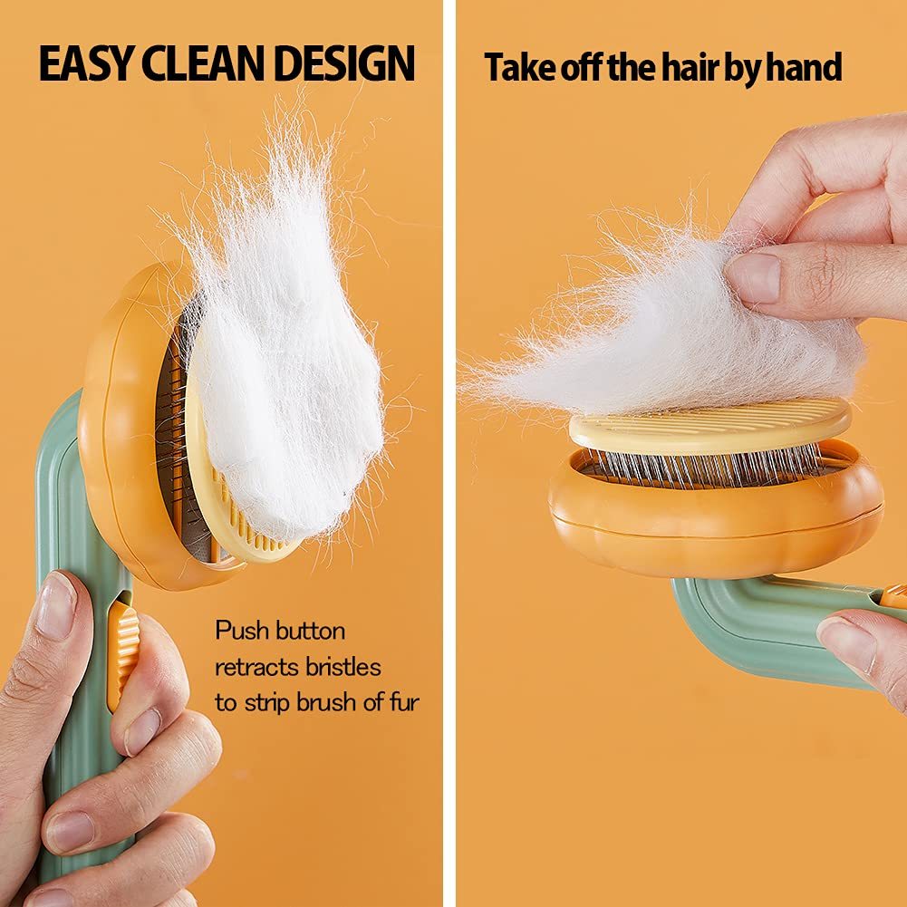 Self-Cleaning Pumpkin Pet Slicker Brush