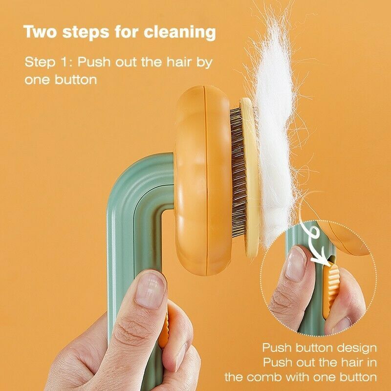 Self-Cleaning Pumpkin Pet Slicker Brush