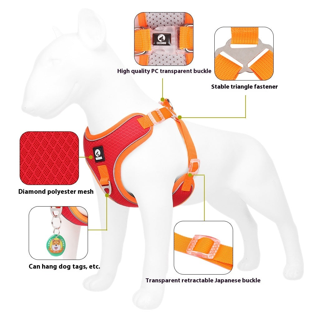 Adjustable Reflective Mesh Dog Harness