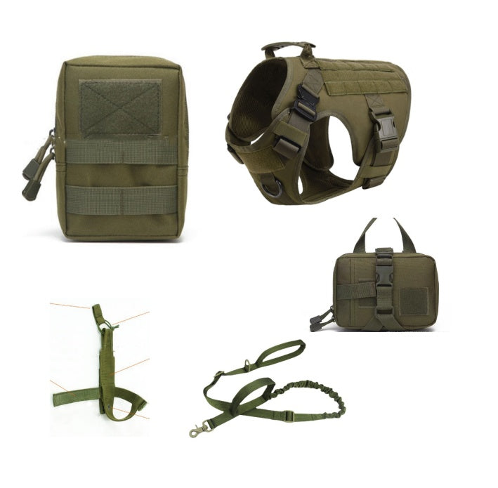 Tactical Dog Harness and Leash Set